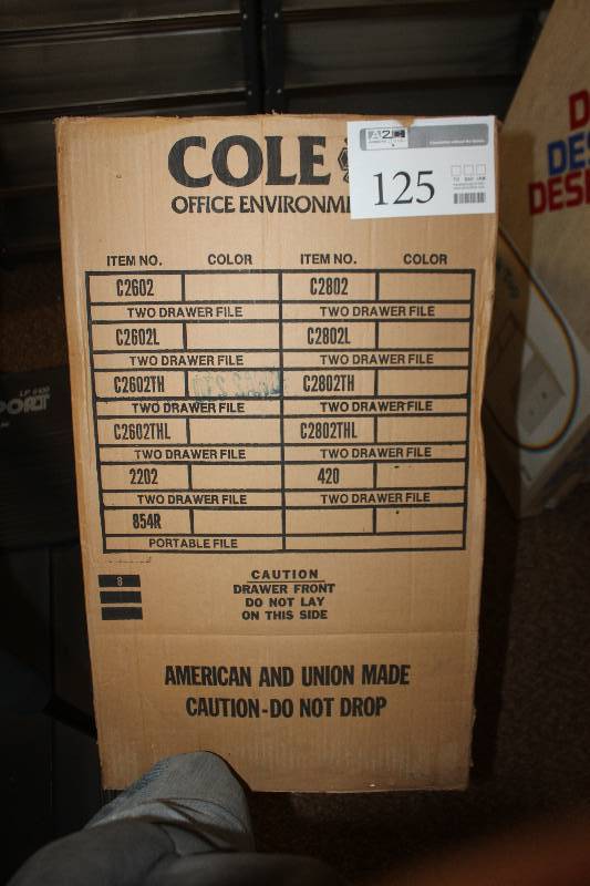 lot 125 image: Cole 2-Drawer Metal File Cabinet