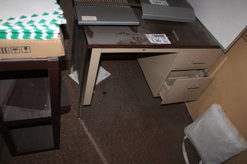 lot 136 image: Desk, Shelf, Whiteboard