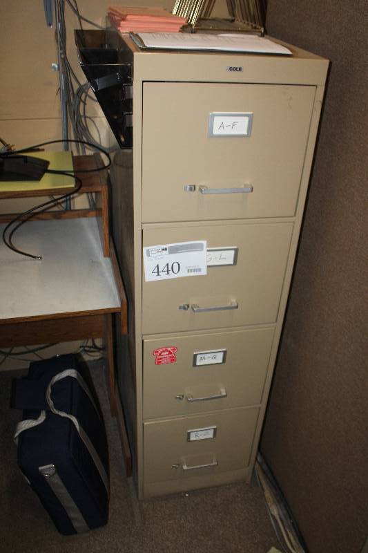 lot 440 image: Cole 4-Drawer File Cabinet
