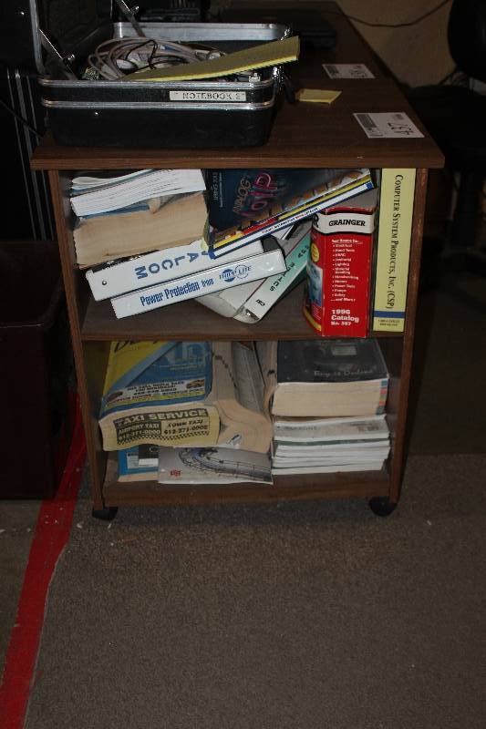 lot 437 image: Rolling 2-Shelf Bookcase