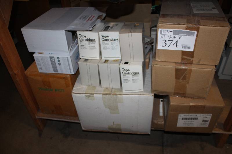 lot 374 image: Shelf Lot of Office Supplies