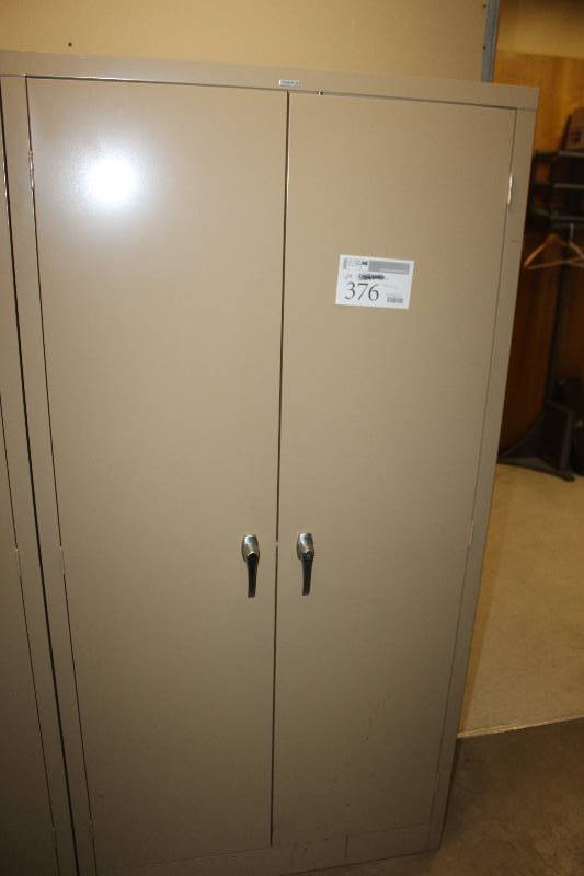 lot 376 image: Cole 2-Door 5-Shelf Metal Cabinet