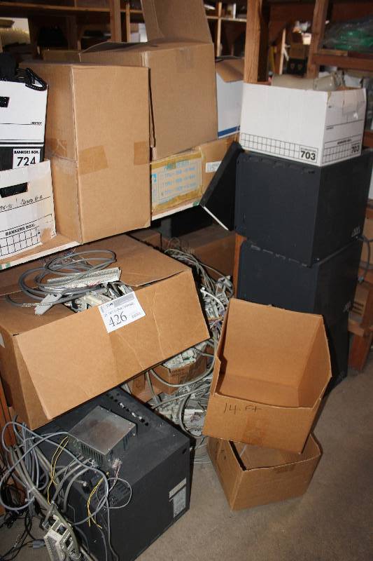 lot 426 image: Shelf Lot of Phone System Parts