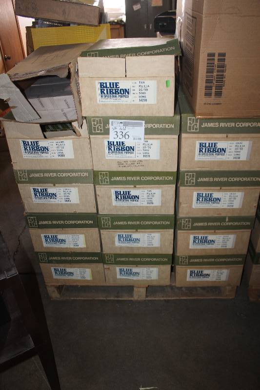 lot 336 image: Pallet Lot of (24) Cases of Blue Ribbon Hi-Speed Dual Purpose Xerographic Offset Paper