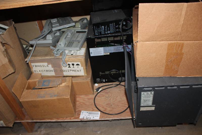 lot 430 image: Shelf Lot of Phone System Parts