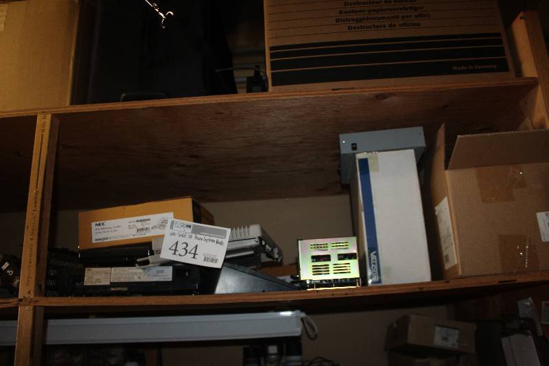lot 434 image: Shelf Lot of Phone System Parts