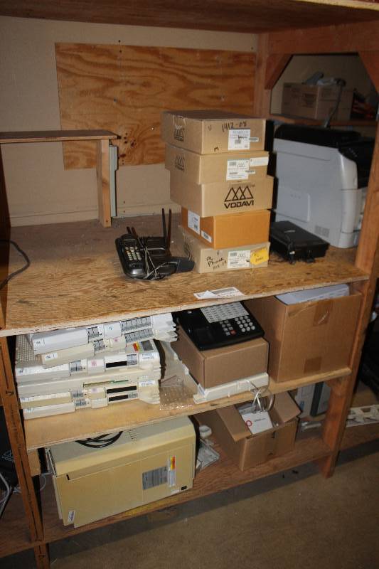 lot 428 image: Shelf Lot of Phone System Parts
