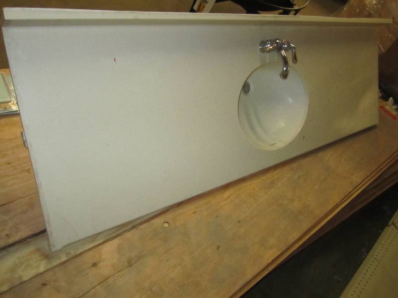 6 foot wide counter with faucet...