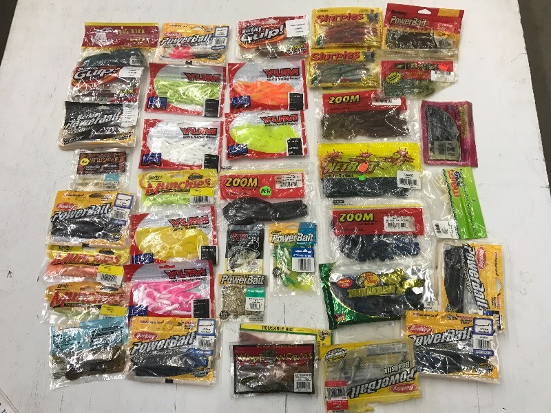 Box Full Of Assorted Soft Baits ...
