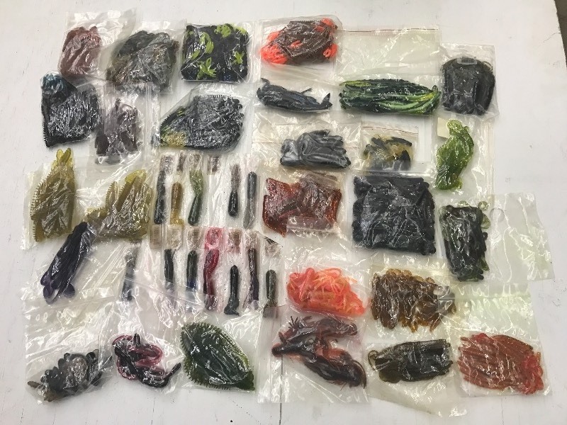 Box Full Of Assorted Soft Baits ...