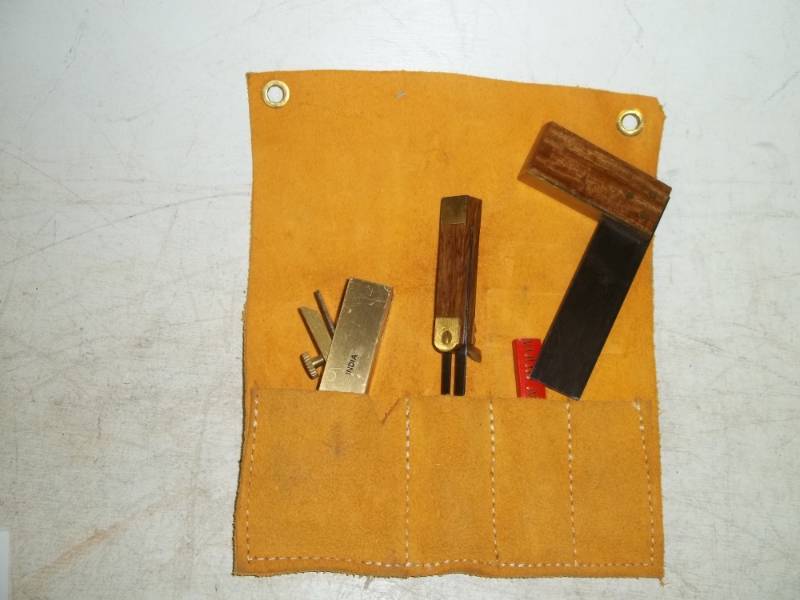 Tool set with leather pouch