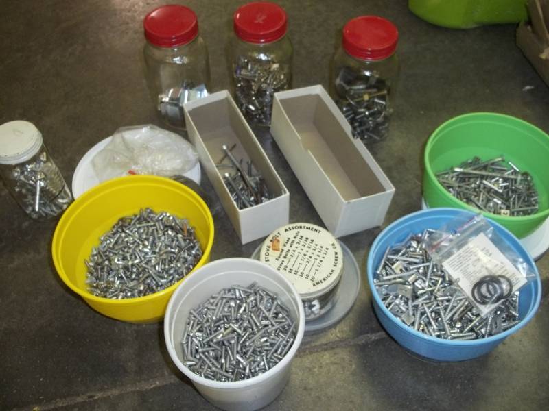 Assorted Hardware including nuts, bolts and screws