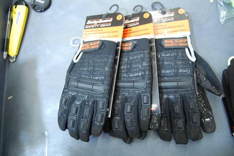 TPR Grip Mechanic Gloves-3 Pair-Large