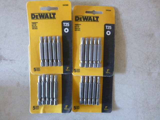 4 Packs of DeWalt Torx T25 Bits