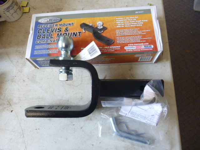 Tow-Ready Receiver Clevis and Ball Mount Combination