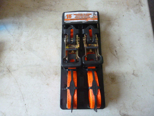 Erickson Blaze Orange Ratcheting Tie Downs with J Hooks