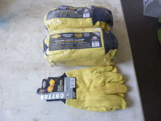 20 Pair of Diamondback Yellow Chore Gloves