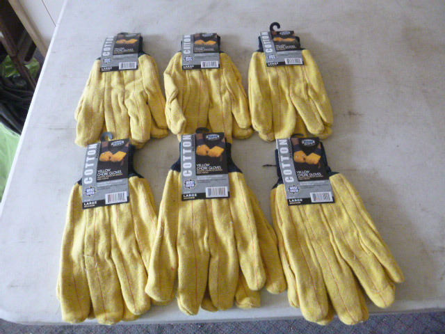 6 Pair of Diamondback Yellow Chore Gloves