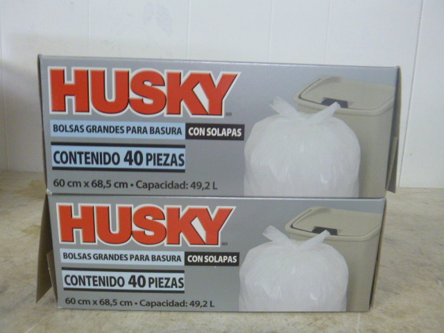 2 Boxes of Husky 13 Gallon Flap Tie Kitchen Bags