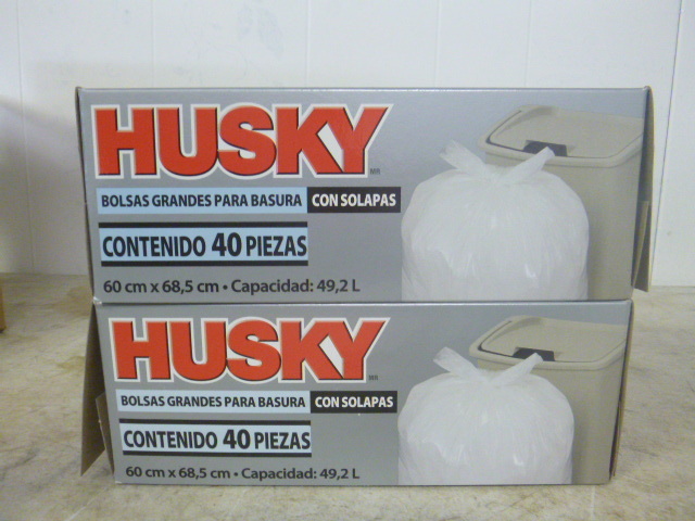 2 Boxes of Husky 13 Gallon Flap Tie Kitchen Bags