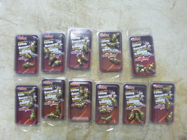 11 Packs of Lube-It Grease Gun Fittings