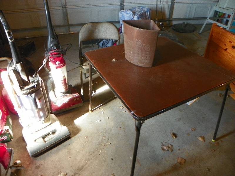 lot 162 image: Folding card table, chair and vacuum cleaners