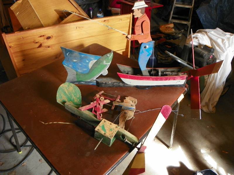 lot 175 image: two handcrafted wind spinners