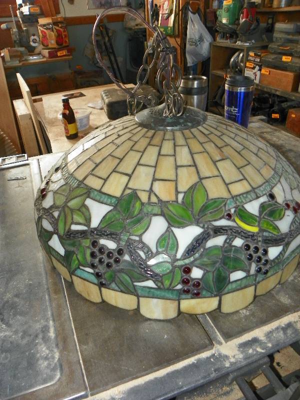 lot 201 image: Stained glass light fixture