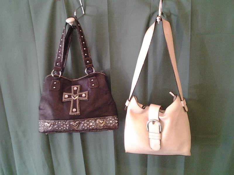 Black Bling Handbag & White Shoulder Bag