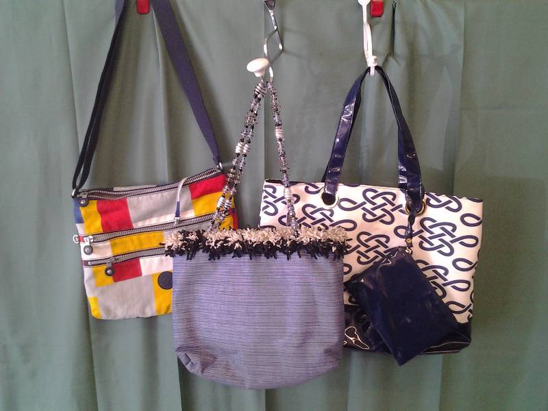 Genuine Kippling, Genuine Pritz, Blue Patent Tote With Coin Purse