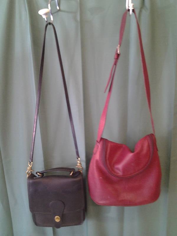 Genuine Coach Black Leather Handbag (Needs Handle Repair), Other Red Leather Handbag