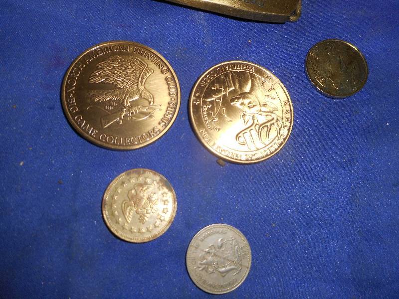 COINS , TOKENS , BELT BUCKLE