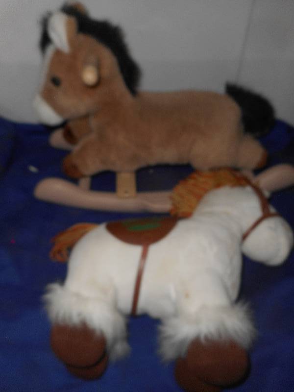 STUFFED ROCKING HORSE ANS CABBAGE PATCH HORSE