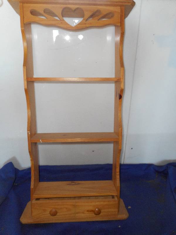 HAND CRAFTED SHELF WITH DRAWER