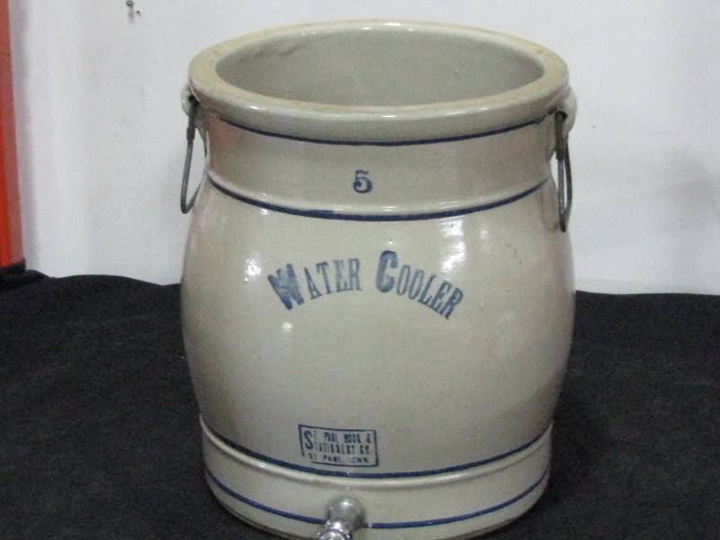 lot 2 image: Red Wing Union Stoneware 5gl Water Cooler St. Paul Book  Stationery