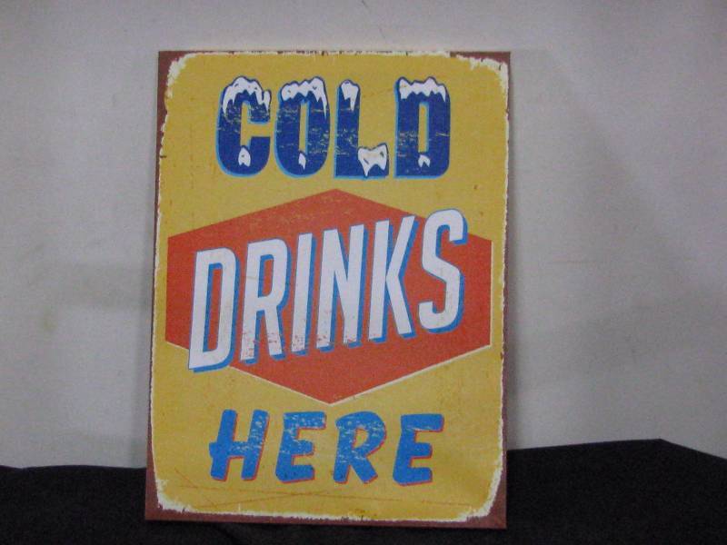 lot 10 image: Canvas Cold Drink Sign