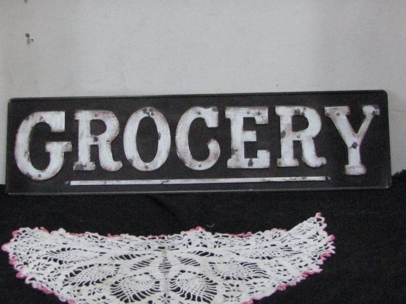 lot 13 image: Metal Grocery Sign