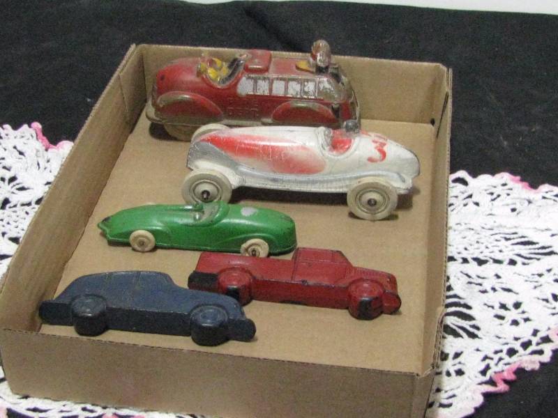 lot 77 image: Vintage Hard Rubber Cars