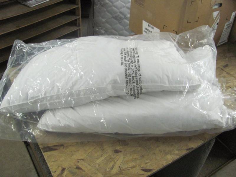 lot 37 image: 2 Pack King Size Feather Down Gusset Pillows