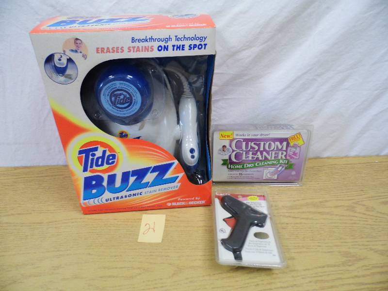 lot 21 image: Tide Buzz - Hot Glue Gun - Dryer Dry Cleaning