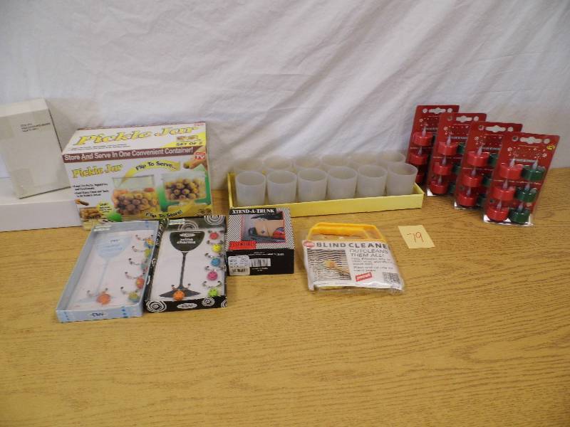 lot 79 image: Flameless Candles - Pickle Jar - Wine Charms