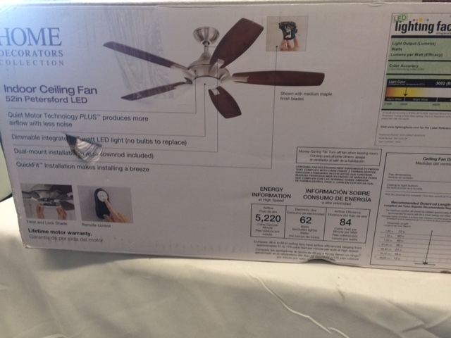 lot 78 image: Home Decorations, Indoor Ceiling LED Fan