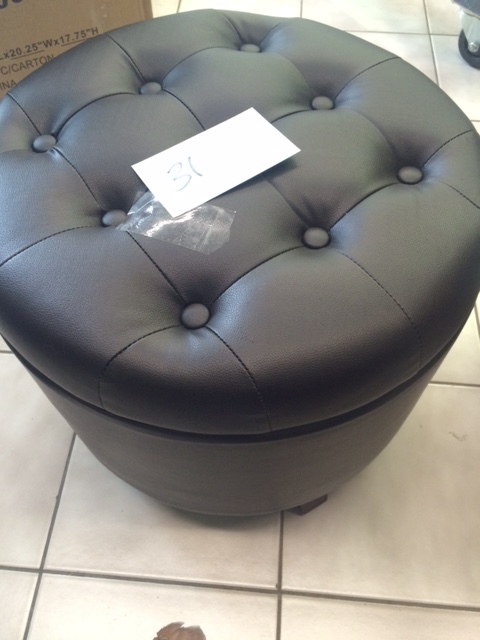 lot 31 image: Brown Leather Storage Ottoman