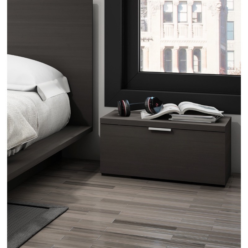 lot 13 image: Modena 1 drawer nightstand color Charcoal Gray