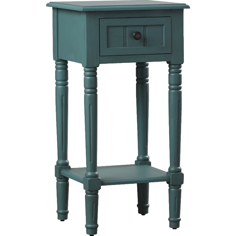 lot 30 image: Everly 1 Drawer End Table Finish Teal