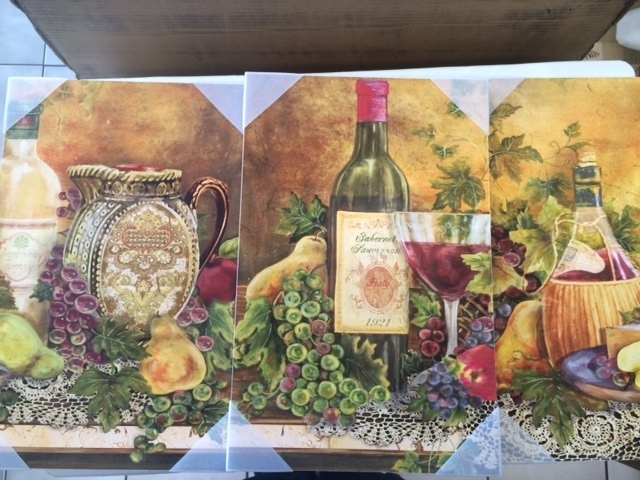 lot 88 image: Grapes of Tuscany Triptych 3 pc