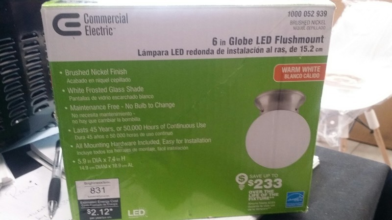 lot 97 image: Globe LED Flushmount