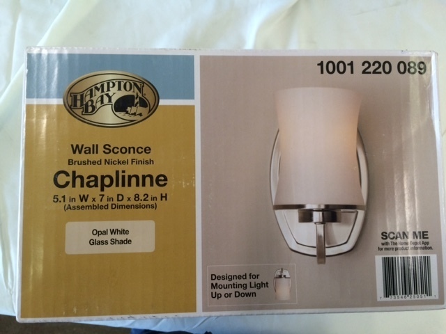 lot 123 image: Hampton Bay, Chaplinne 1 Light Wall Sconce