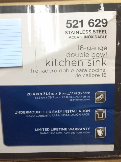 lot 118 image: Glacier Bay Stainless Steel Sink