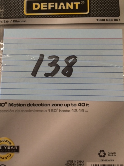 lot 138 image: Defiant Motion Security Light, 2 Lights